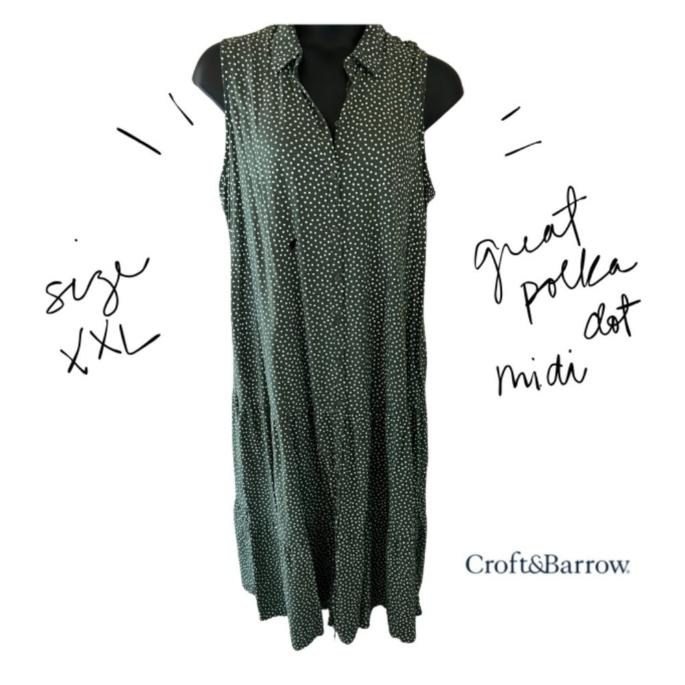 Croft & Barrow Collared Midi Dress Like New, Size XXL